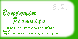 benjamin pirovits business card
